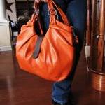 Large Orange Leather Bag, ..